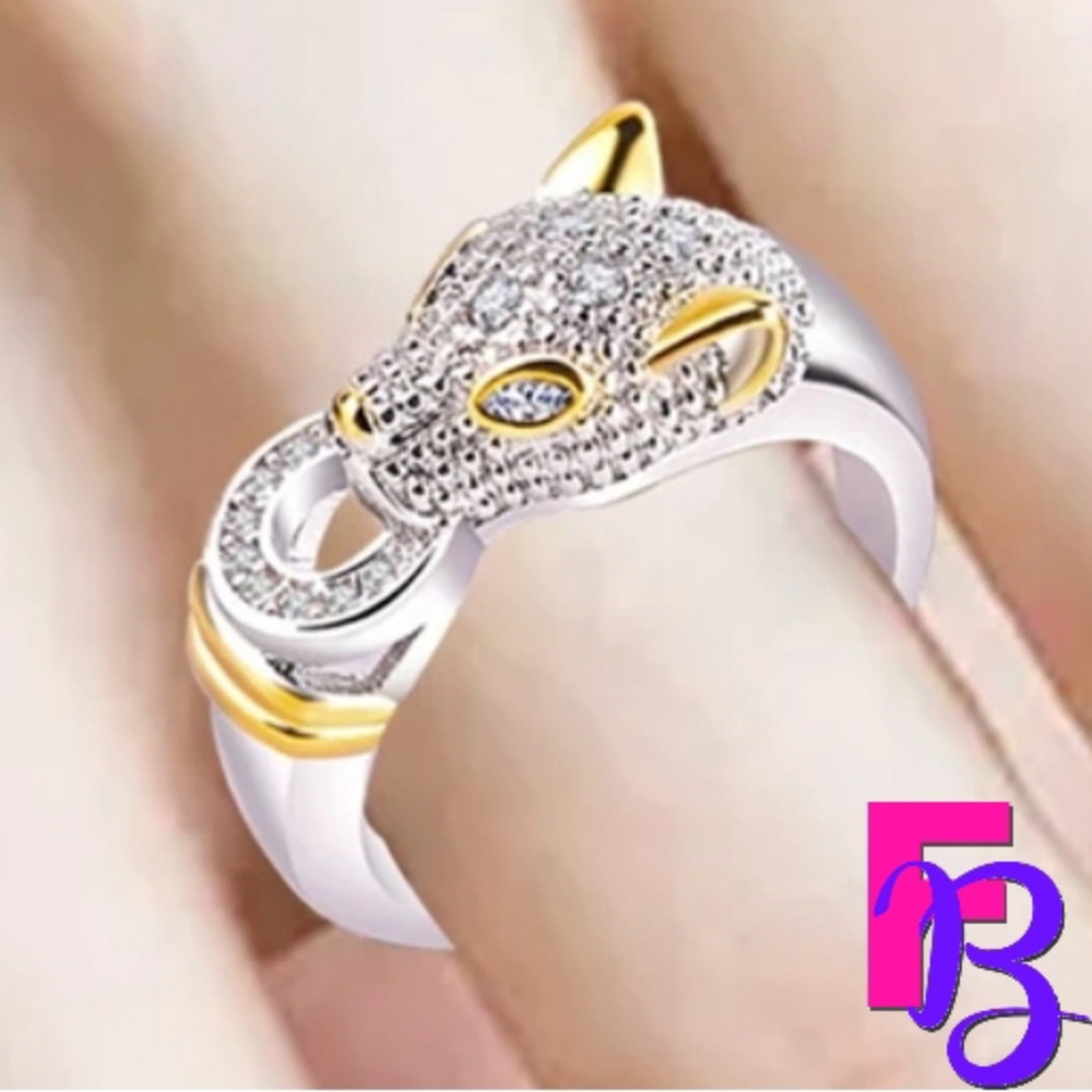 Designer Silver & Gold Panther Ring - Picture 7 of 12